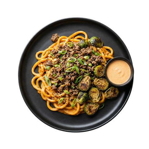Creamy Gochujang Beef Noodles