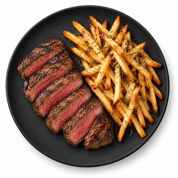 Steak Frites with Baked Rosemary Fries